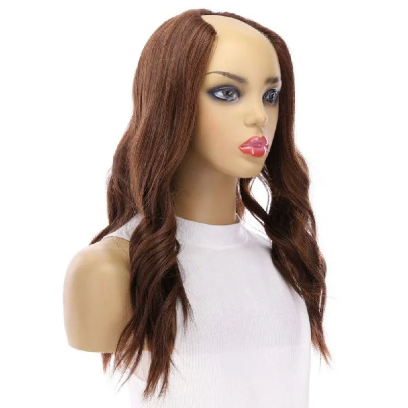Long u - shaped wig with flowing curls20" U-Shape Wig Auburn