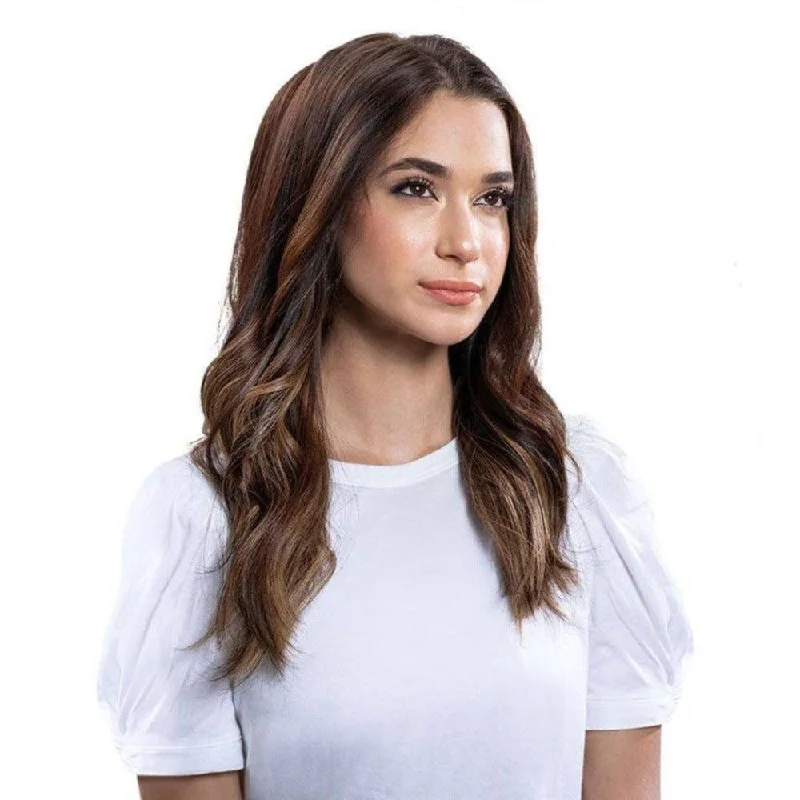 Long u - shaped wig with flowing curls20" U-Shape Wig Dark Brown Balayage