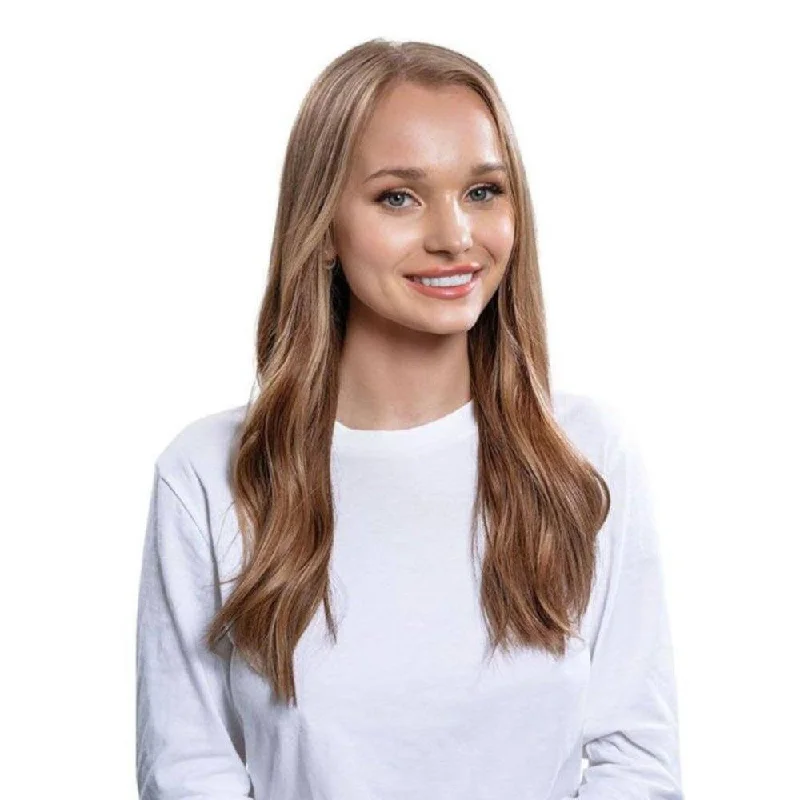 Human hair u - shaped wig for a natural look20" U-Shape Wig Medium Brown Balayage