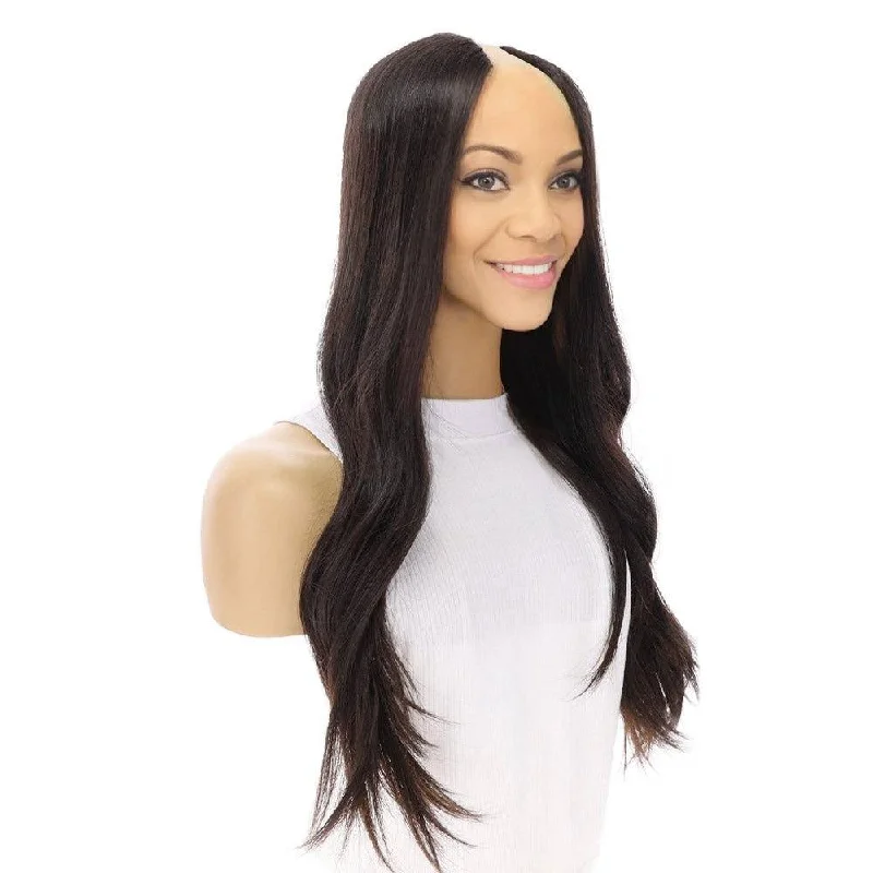 U - shaped wig for a beach - vacation look24" U-Shape Topper #1B Black