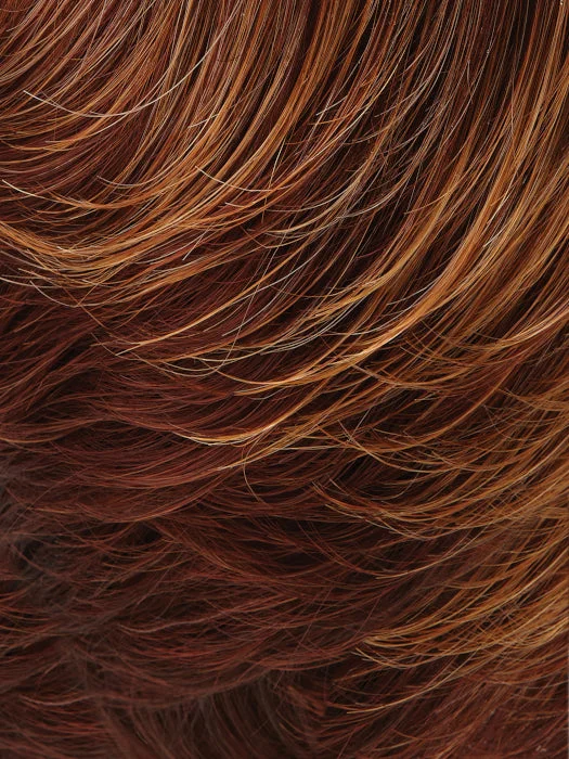 32BF | Cherry Almond Tart | Med Natural Red Base w/ Med Red-Gold Blonde Tips. Dk/Med Red Nape
