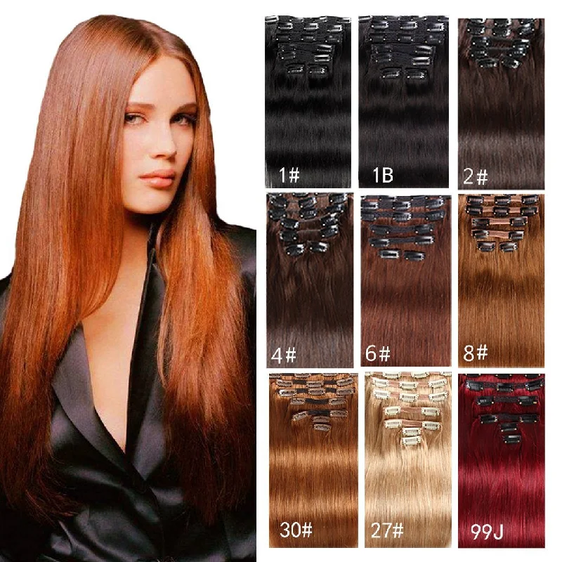Human - hair clip - in hair extensions for a natural and luxurious look80 Gram 12“-16” Straight Clip in Hair Extensions Human Hair Brazilian Virgin Hair Double Weft Full Head Straight 7 Pieces/set Human - hair clip - in hair extensions for a natural and luxurious look80 Gram 12“-16” Straight Clip in Hair Extensions Human Hair Brazilian Virgin Hair Double Weft Full Head Straight 7 Pieces/set