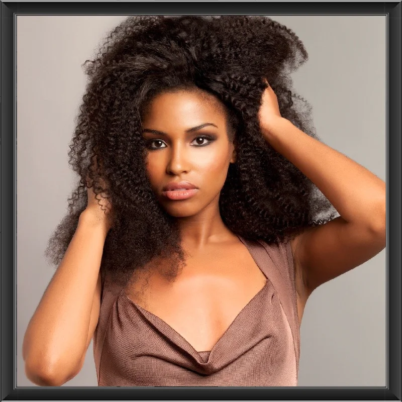 Lace - front curly wig for a seamless hairlineBrazilian Afro Curl Virgin Human Hair