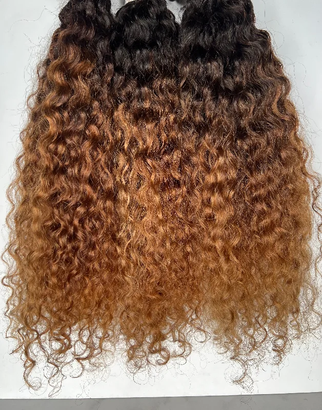 Curly wig with a silk - base cap for a comfortable and smooth feelOmbre: Brazilian Curly Bundle Custom Colored Curly wig with a silk - base cap for a comfortable and smooth feelOmbre: Brazilian Curly Bundle Custom Colored