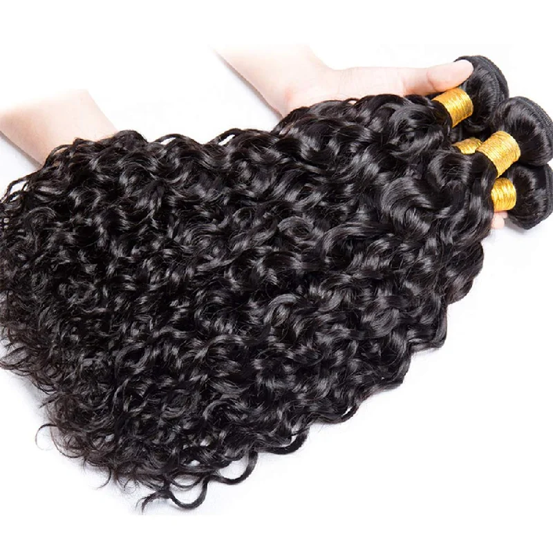 Wavy wig with a pre - bleached knot for a natural - looking scalpBrazilian Water Wave Bundles 12A Wet and Wavy Remy Curly Human Hair Wavy wig with a pre - bleached knot for a natural - looking scalpBrazilian Water Wave Bundles 12A Wet and Wavy Remy Curly Human Hair
