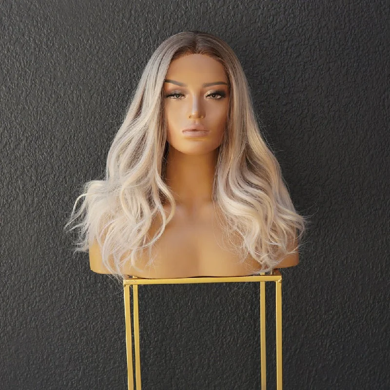 Wavy wig with a side - part for a more flattering lookBROOKE Ombre Ash Lace Front Wig Wavy wig with a side - part for a more flattering lookBROOKE Ombre Ash Lace Front Wig