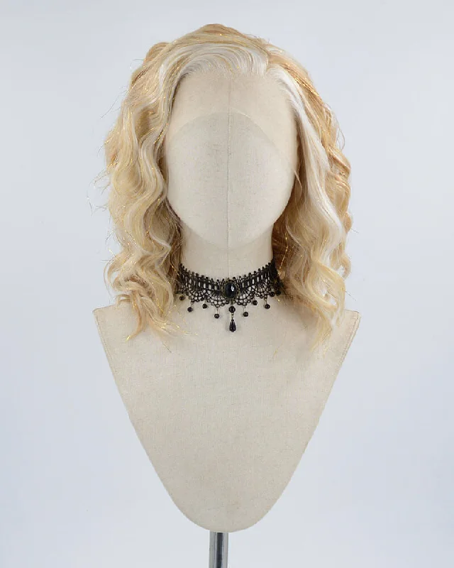 Ombre curly wig with a seamless color blendBrown Short Curly Tinsel Synthetic Lace Front Wig WW409 Ombre curly wig with a seamless color blendBrown Short Curly Tinsel Synthetic Lace Front Wig WW409