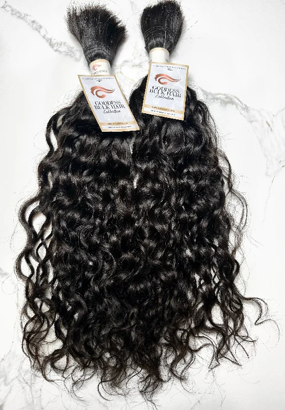 Curly wig with a 220 - density for an extra - full appearanceBulk Human Hair| Goddess Braids Curly wig with a 220 - density for an extra - full appearanceBulk Human Hair| Goddess Braids