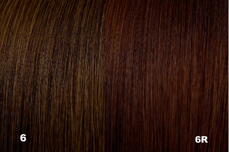 Synthetic clip - in hair extensions with a heat - resistant formula for easy stylingClip In Extensions: Light Brown Red Tone #6R Synthetic clip - in hair extensions with a heat - resistant formula for easy stylingClip In Extensions: Light Brown Red Tone #6R