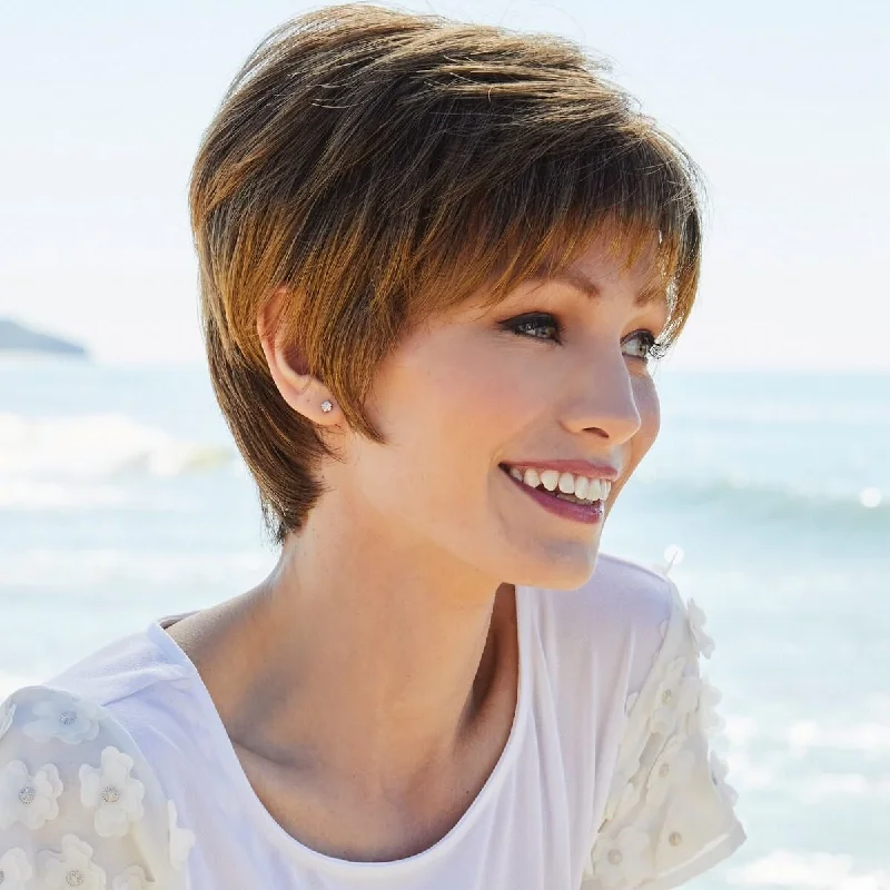 Layered wigs with a wavy undercut for an edgy and unique styleConnie by Amore (Mono Top Wig)
