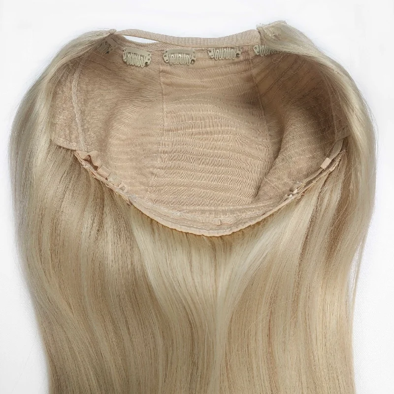 U - shaped wig with a hair - band attached100% Human Hair Bleach Blonde Clip-in Half Wig U - shaped wig with a hair - band attached100% Human Hair Bleach Blonde Clip-in Half Wig