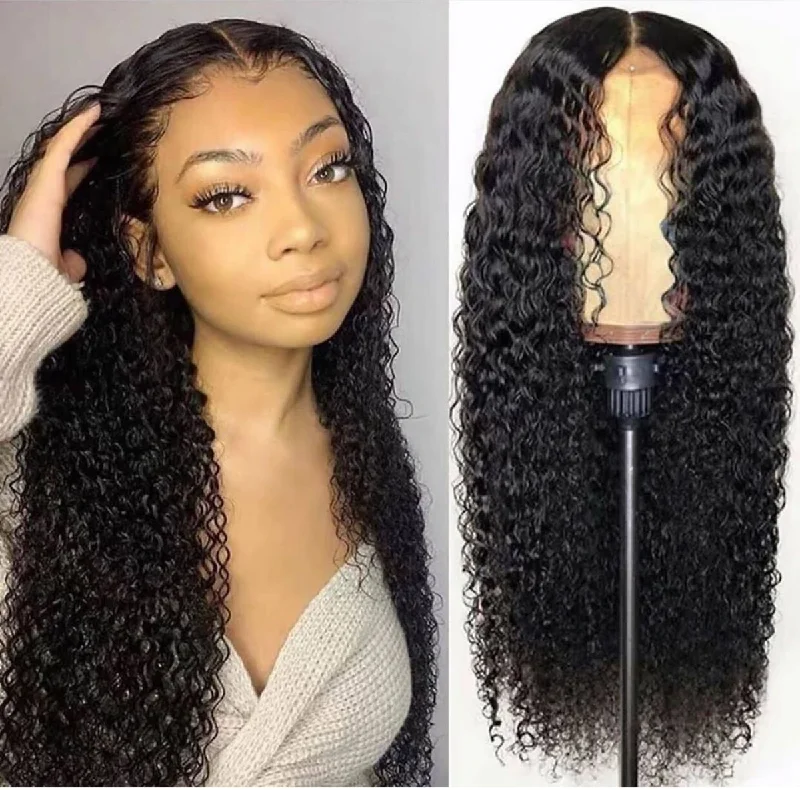 Cranberry 10A 4x4 Inch Lace Closure Human Hair Wigs Water Wave Remy Peruvian  Hair Wigs Natural CoLor
