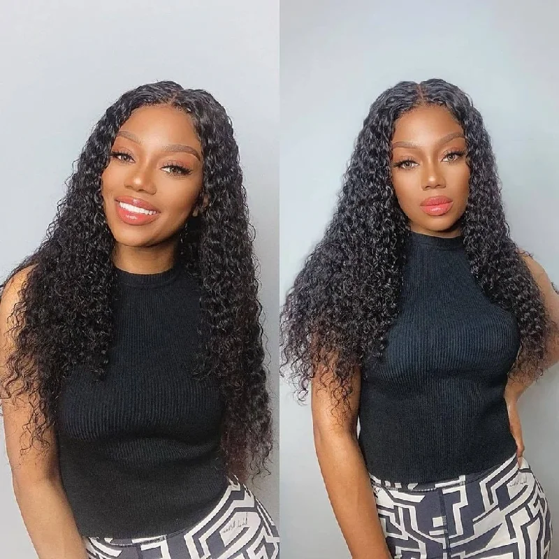 Cranberry Curly Wave Wig 13X1 T Part HD Lace Closure Human Hair Pre Plucked Wigs