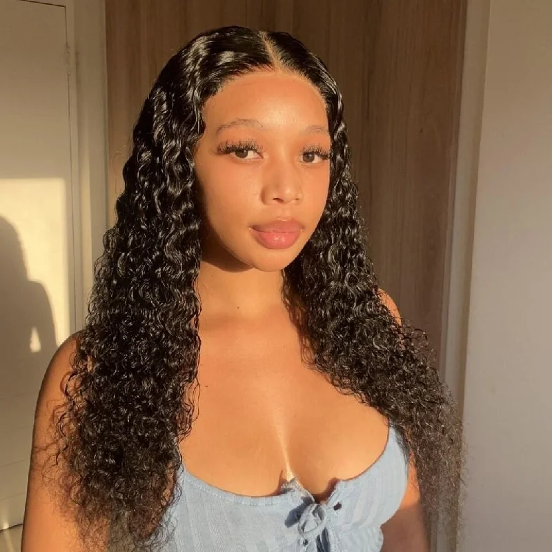 Cranberry Transparent Lace 13X1 T Part Lace Wig Affordable Water Wave Wig