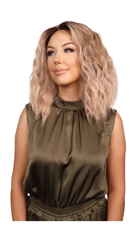 Synthetic short wig with a natural - looking shineAva Short (Apricot) Petite
