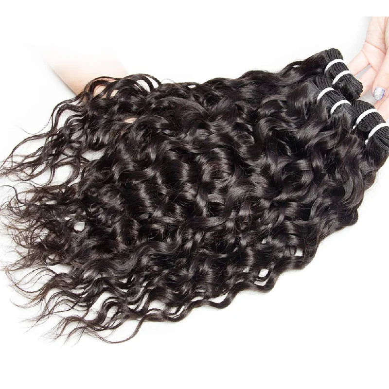 Wavy wig with a pre - styled curl pattern for convenienceCuticle Aligned Hair Weft Water Wave Bundle Extension Wavy wig with a pre - styled curl pattern for convenienceCuticle Aligned Hair Weft Water Wave Bundle Extension