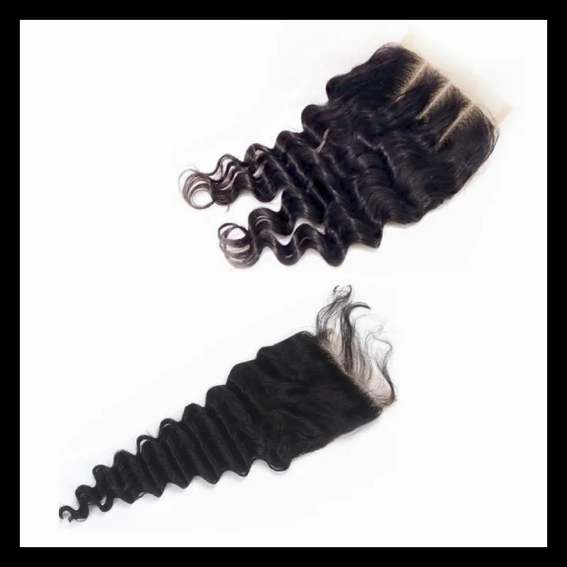 Curly wig with a natural - looking root for a more realistic lookBrazilian Deep Wave Lace Closure - Virgin Human Hair Curly wig with a natural - looking root for a more realistic lookBrazilian Deep Wave Lace Closure - Virgin Human Hair