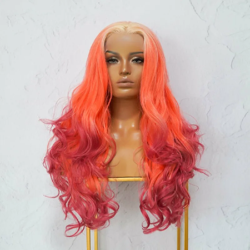 Wavy wig with a wavy bang for a trendy and modern styleDESTINY Ombre Lace Front Wig