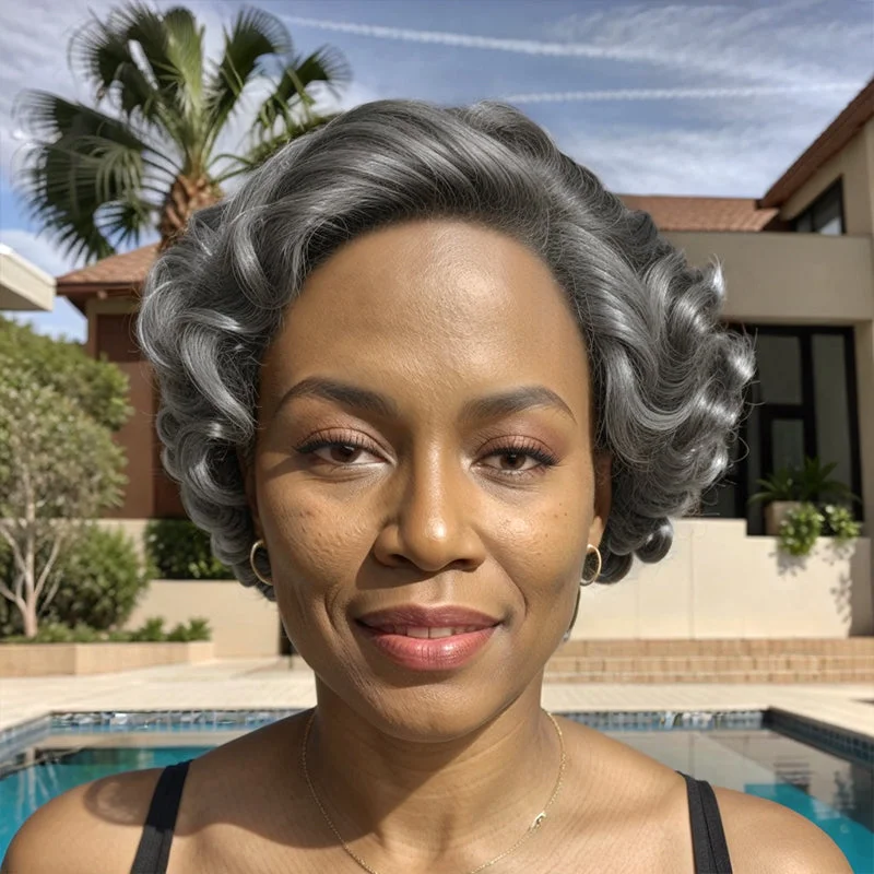 Short wig made from high - quality human hair for a luxurious feelElegant Ladies Vibe Wig Salt And Pepper Short Cut 13x4 Lace Front Bob Human Hair Wigs Short wig made from high - quality human hair for a luxurious feelElegant Ladies Vibe Wig Salt And Pepper Short Cut 13x4 Lace Front Bob Human Hair Wigs