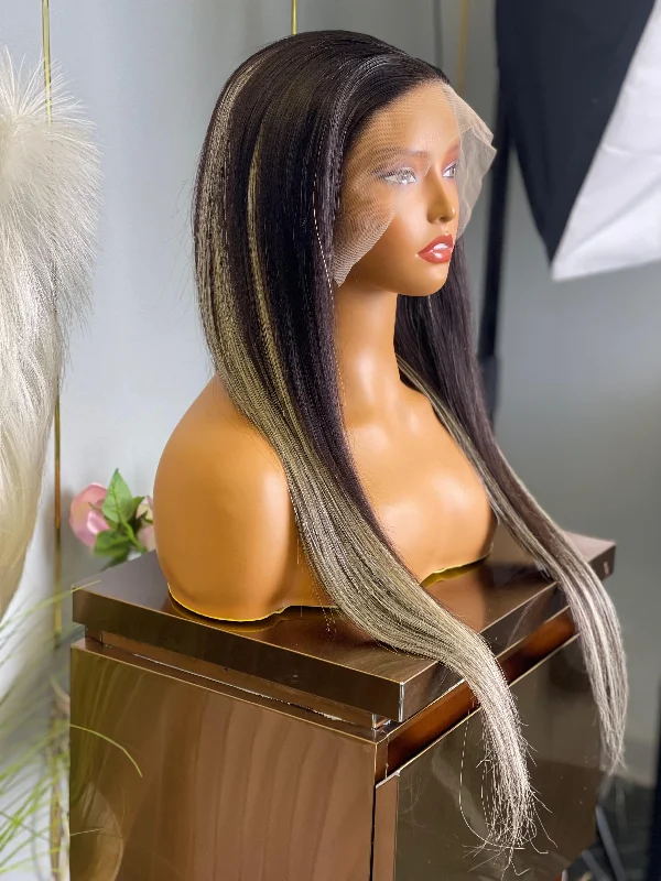 Elf wig with a long ponytail extension for added lengthFrontal Highlight Grey Wig 20 inch Elf wig with a long ponytail extension for added lengthFrontal Highlight Grey Wig 20 inch