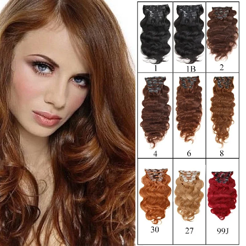 Clip - in hair extensions with a pre - bleFull Head Clip in Hair Extensions Body Wave Human Hair Brazilian Virgin Hair Double Weft 7Peices/set 22inch-28inch Clip - in hair extensions with a pre - bleFull Head Clip in Hair Extensions Body Wave Human Hair Brazilian Virgin Hair Double Weft 7Peices/set 22inch-28inch