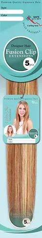 Clip - in hair extensions with a wispy fringe for a soft and feminine lookFusion Clip In Extension -5 Pcs 18 inches Clip - in hair extensions with a wispy fringe for a soft and feminine lookFusion Clip In Extension -5 Pcs 18 inches