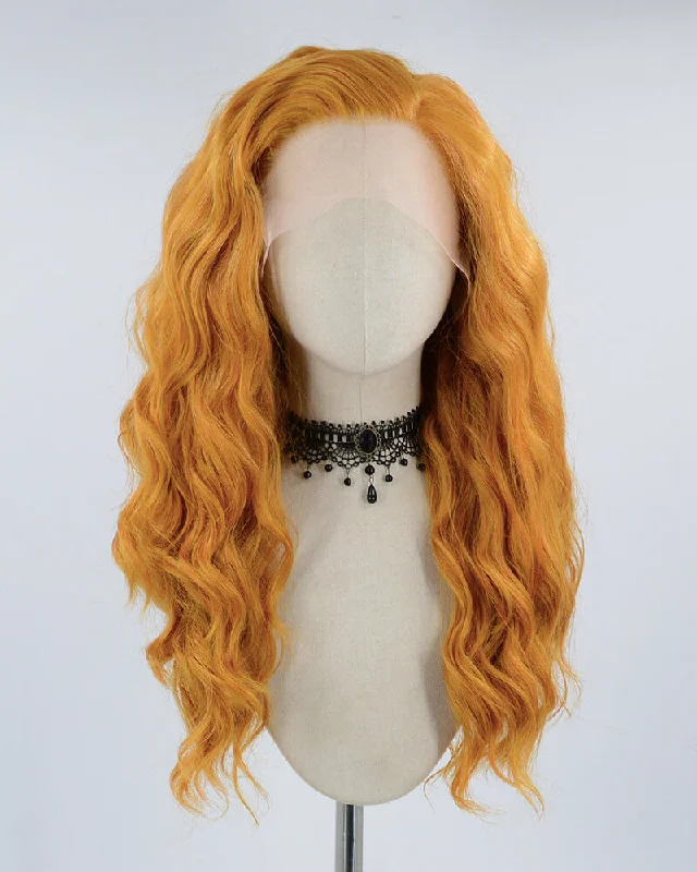 Lace - front curly wig for a seamless hairlineGinger Orange Synthetic Lace Front Wig WW458 Lace - front curly wig for a seamless hairlineGinger Orange Synthetic Lace Front Wig WW458