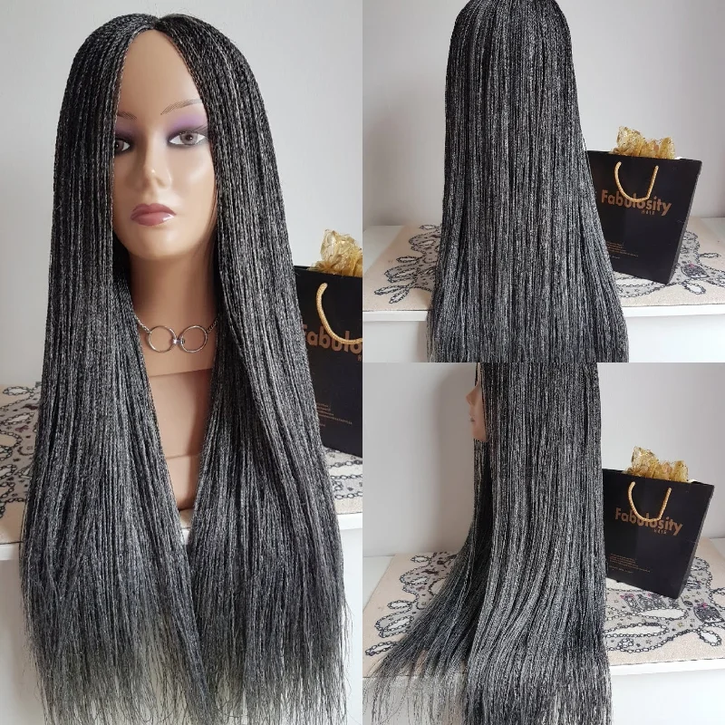 Million braids wig (Grey and Black)