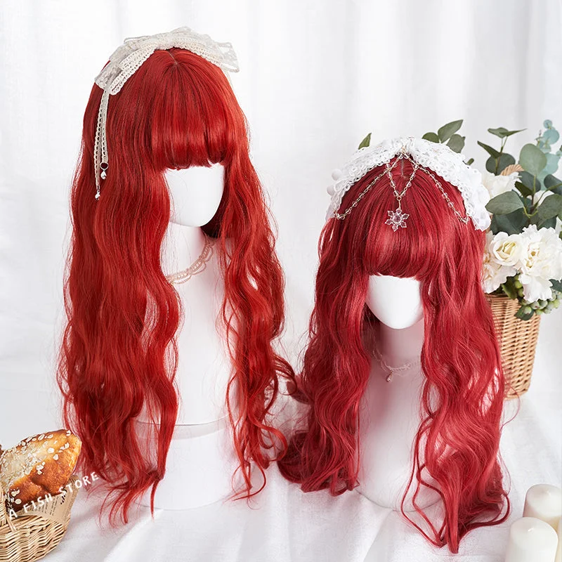 Curly wig with a middle - part for a classic and elegant styleHarajuku Fashion Long Curly Wig yv43320
