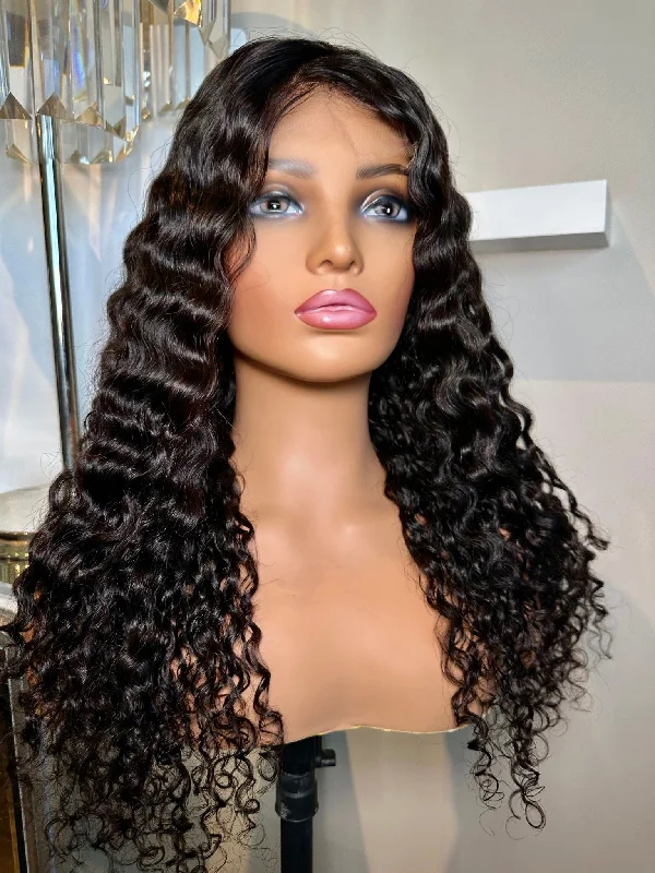 Lace - front curly wig for a seamless hairlineHD INDIAN CURLY CLOSURE WIG 5x5