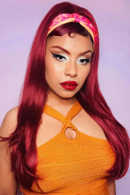 Half wig with a heat - resistant formula for easy styling at home1960s style hair, high crown long straight and layered half wig: Juliette