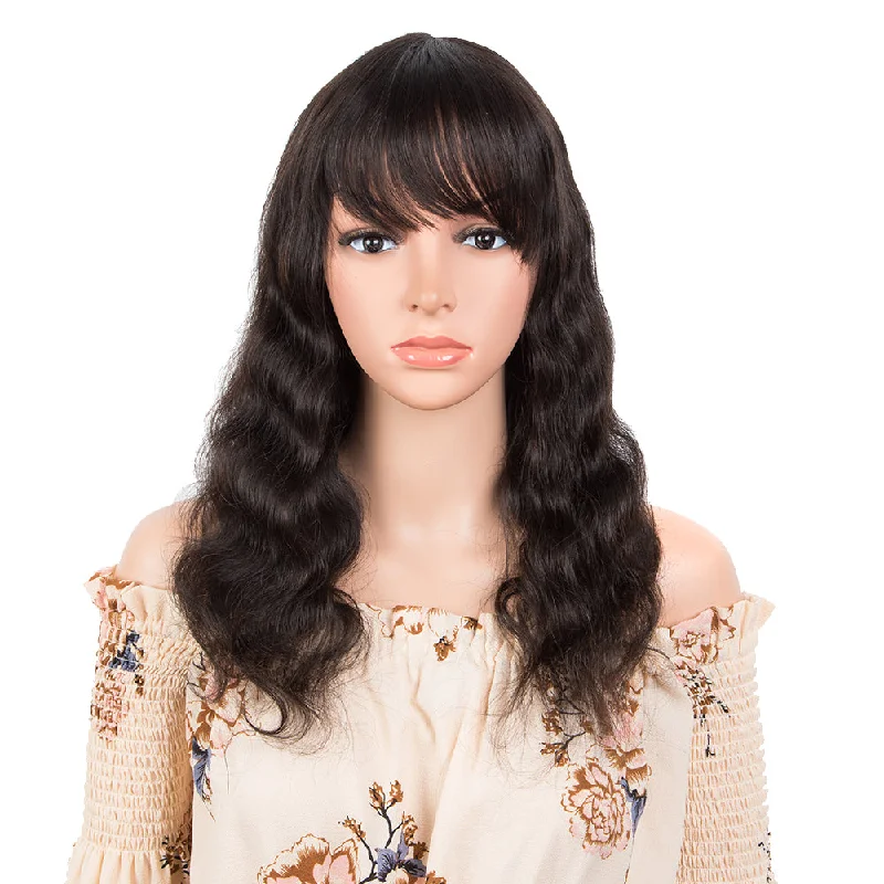 Virgin - human - hair wavy wig for the highest qualityRebecca Fashion Human Hair Wig with Bangs Natural Color Wigs for Women Virgin - human - hair wavy wig for the highest qualityRebecca Fashion Human Hair Wig with Bangs Natural Color Wigs for Women