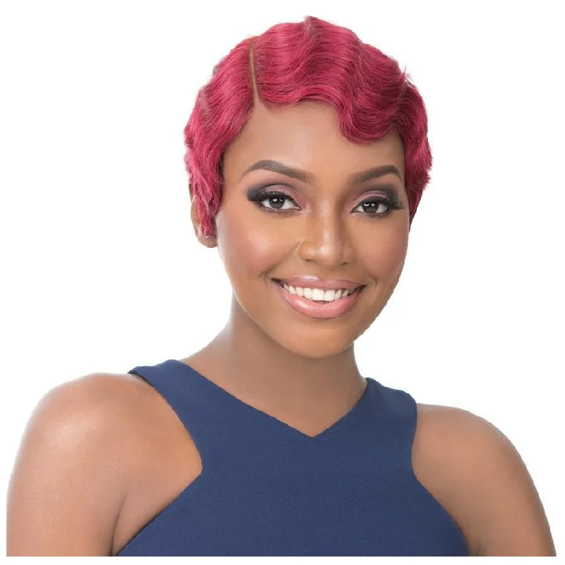 Short wig in a fiery red color for a vibrant appearanceIt's A Cap Weave! Human Hair Wig – HH Nuna (DR1B/350 only) Short wig in a fiery red color for a vibrant appearanceIt's A Cap Weave! Human Hair Wig – HH Nuna (DR1B/350 only)