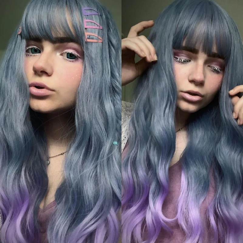 Heat - resistant curly wig for easy styling at homeJapanese air bangs wig YV90002