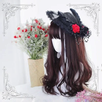 Curly wig with a water - wave texture for a unique and stylish choiceJapanese Lolita wig YV90023 Curly wig with a water - wave texture for a unique and stylish choiceJapanese Lolita wig YV90023