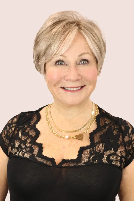 Short wig with a side - swept bang for a sophisticated and flattering styleJoy LF Mono w/ Roots (short wig) Short wig with a side - swept bang for a sophisticated and flattering styleJoy LF Mono w/ Roots (short wig)