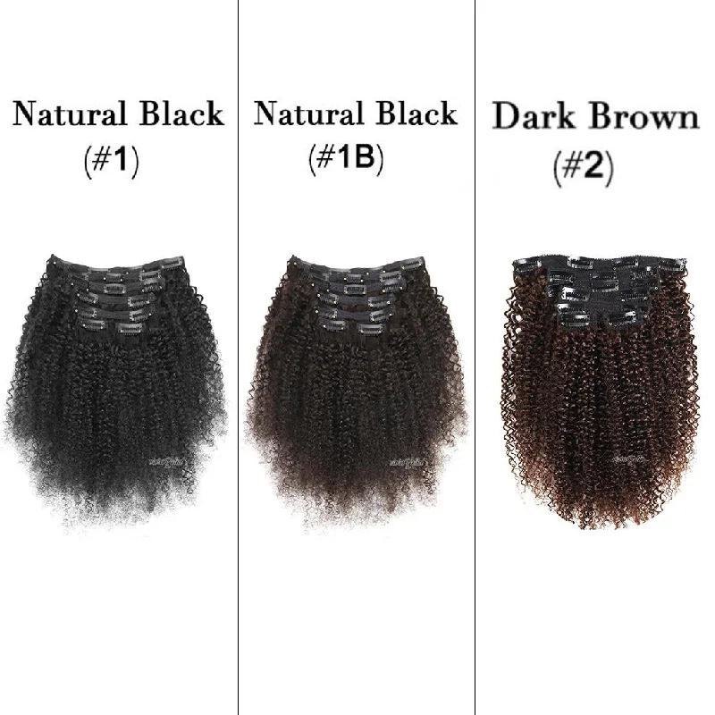 Clip - in hair extensions with a wispy fringe for a soft and feminine lookAfro Kinky Curly Clip-in Virgin Human Hair Extension-3C/4A Clip - in hair extensions with a wispy fringe for a soft and feminine lookAfro Kinky Curly Clip-in Virgin Human Hair Extension-3C/4A
