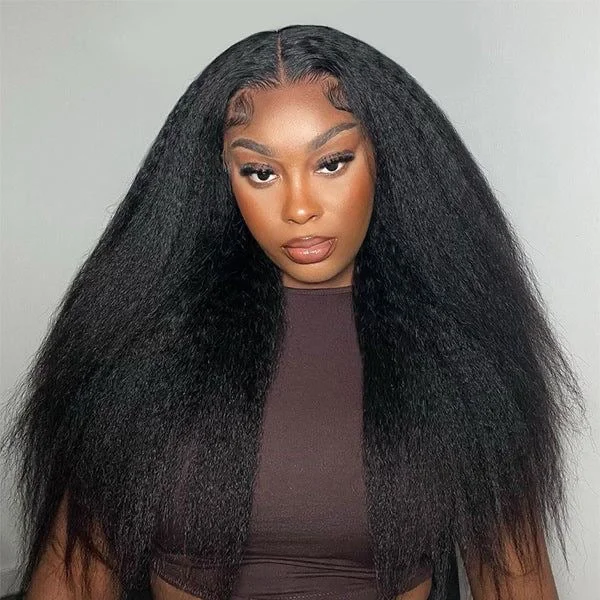 Elf wig with a two - toned color combinationKinky Straight 24 inch