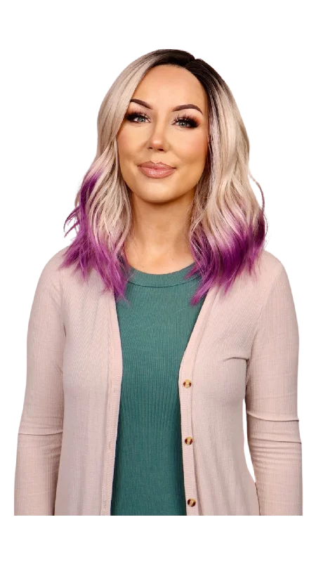 Lace - front short wig for a seamless and realistic hairlineKristen (Purple Tippies) Lace - front short wig for a seamless and realistic hairlineKristen (Purple Tippies)