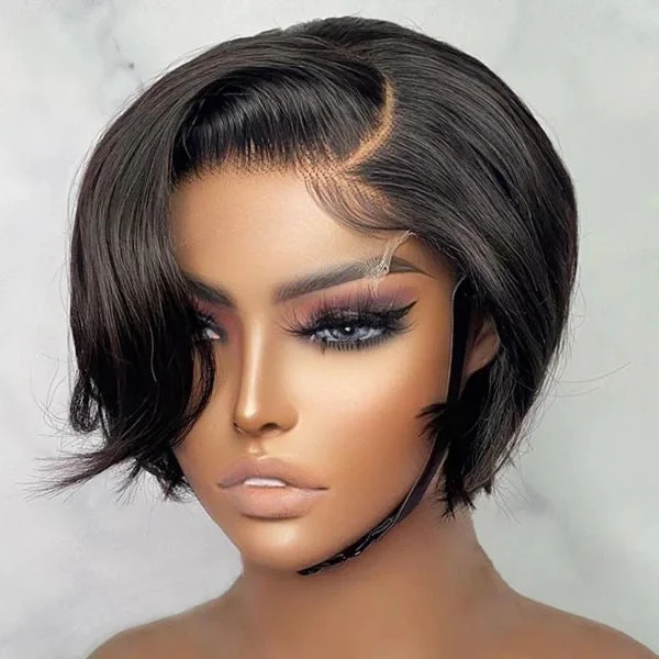 Elf wig with a side - part for a sophisticated lookStylish Lace Full Frontal Pixie Wig - Premium Quality Human Hair Elf wig with a side - part for a sophisticated lookStylish Lace Full Frontal Pixie Wig - Premium Quality Human Hair