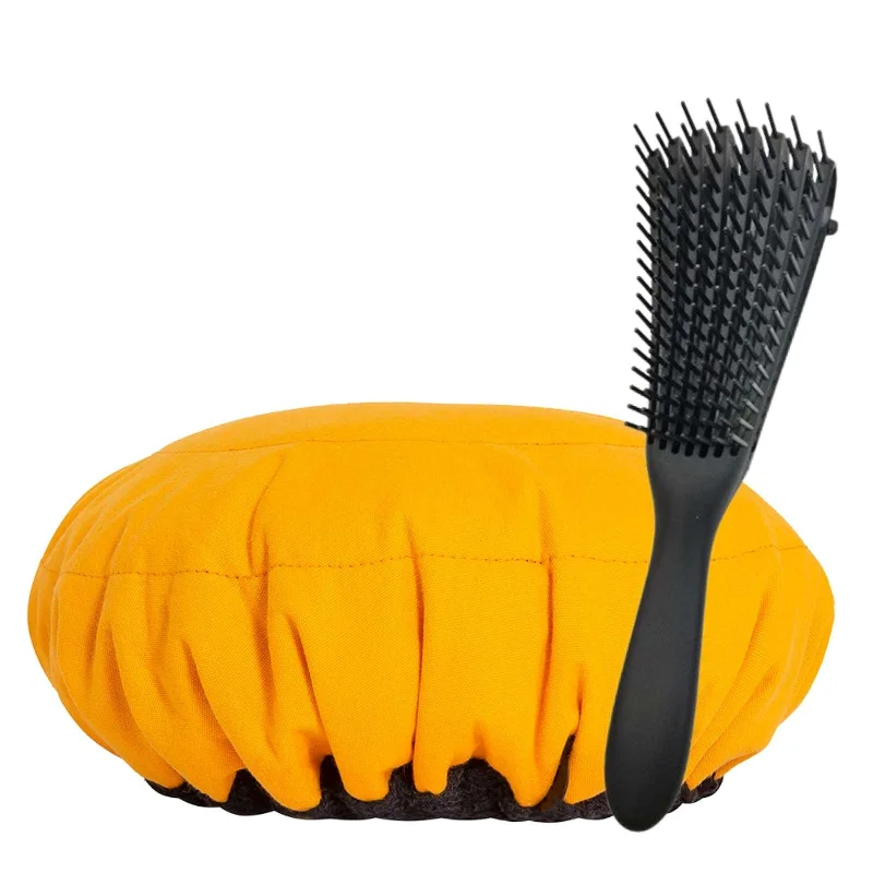 Curly wig with a 220 - density for an extra - full appearanceLava Cap Reusable Deep Conditioning Heat Cap & Detangling Brush Kit - Amber Pop Curly wig with a 220 - density for an extra - full appearanceLava Cap Reusable Deep Conditioning Heat Cap & Detangling Brush Kit - Amber Pop