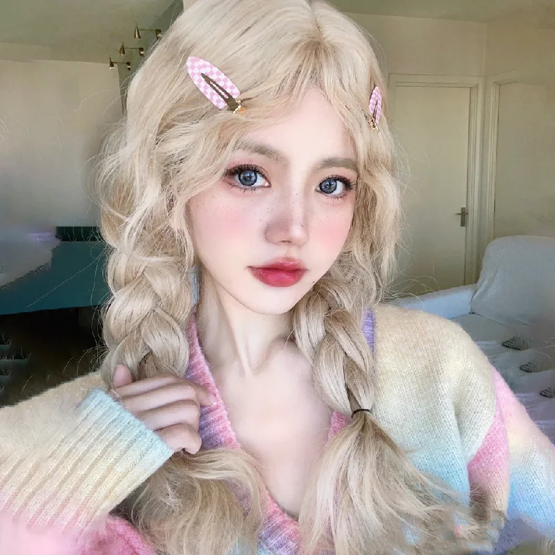 Curly wig with a 220 - density for an extra - full appearanceLolita Golden long curly wig yv30916 Curly wig with a 220 - density for an extra - full appearanceLolita Golden long curly wig yv30916