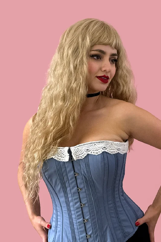 Virgin - human - hair wavy wig for the highest qualityLong blonde wig with crimped mermaid waves: Astrid Virgin - human - hair wavy wig for the highest qualityLong blonde wig with crimped mermaid waves: Astrid