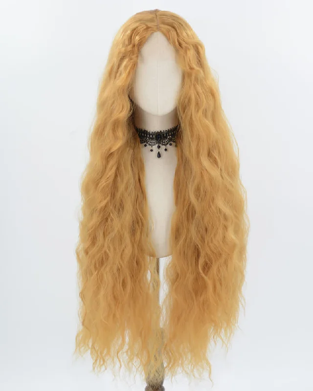 Curly wig in a platinum - blonde color for a bold and trendy lookLong Brown Orange Curly Synthetic Lace Front Wig WW764 Curly wig in a platinum - blonde color for a bold and trendy lookLong Brown Orange Curly Synthetic Lace Front Wig WW764