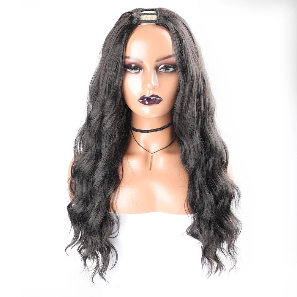 U - shaped wig for special occasions like weddingsLong Synthetic U Part Curly Wig
