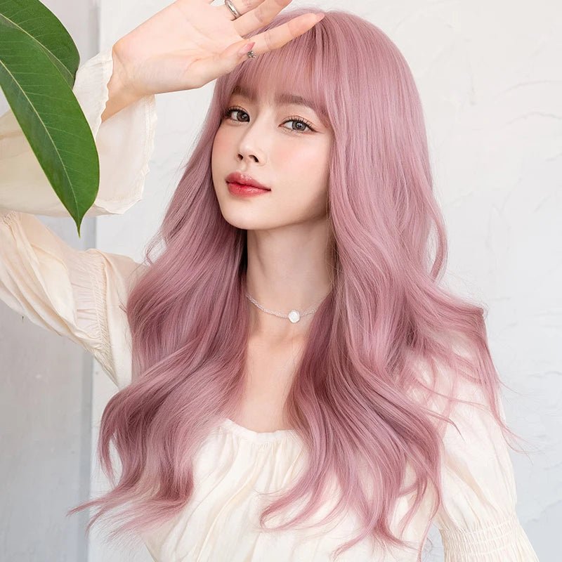 Virgin - human - hair wavy wig for the highest qualityLong Wavy Wigs with Bangs