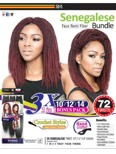Mane Concept Faux Remi 3X SENEGALESE TWIST 10"12"14" Braid SB09 *BFCM
