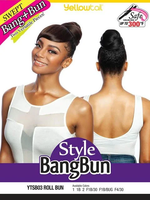 Hair buns for a mother - of - the - groom hairstyleMane Concept YellowTail Bang Bun - ROLL BUN with SWEPT BANG YTSB03 Hair buns for a mother - of - the - groom hairstyleMane Concept YellowTail Bang Bun - ROLL BUN with SWEPT BANG YTSB03