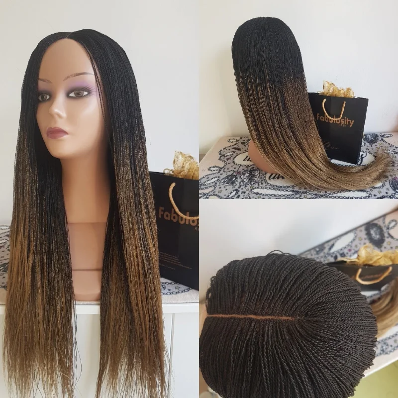 Million braids (Ombre black and gold)