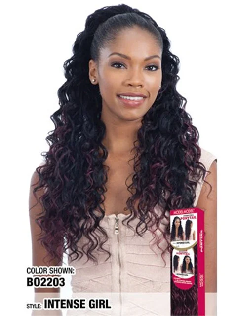 Hair buns for summer beach outingsModel Model Drawstring Ponytail - INTENSE GIRL